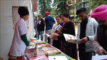 Visitors showing keen interest in Atam Pargas school Syllabus Books