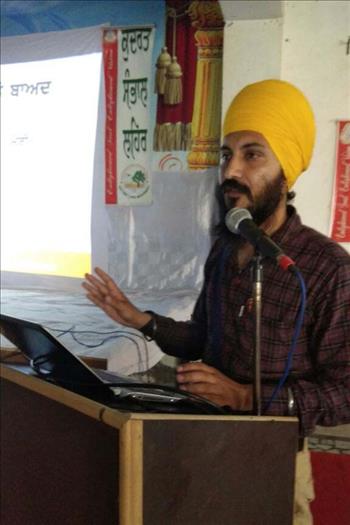 S. Harpreet Singh, Coordinator , Positive thinkers training institute giving the motivational talk. 