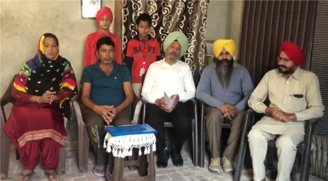 Support to the family of late Sukhdev Singh
