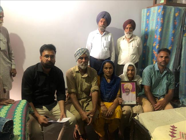 Support to the family of late Banta Singh