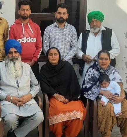 Support to the family of late Piara Singh