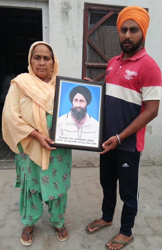 Support to the family of late Surinder Singh 